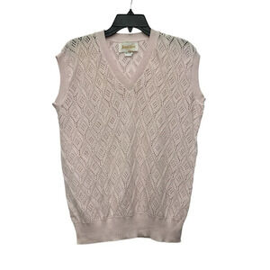 Jantzen Women’s Pink Eyelet Vest Size XL Vintage Lightweight